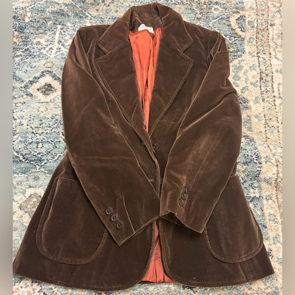 Larry Levine Womens Brown Velvet Blazer, no size found on it, looks to be a s/m - Picture 1 of 7